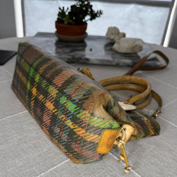 VINTAGE Dooney & Bourke Hand Bag Plaid Double Handle Purse Heart Limited Edition - Picture 11 of 17